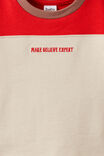 Baby Drop Shouler Tee, RAINY DAY/VARSITY RED  COLOUR BLOCK - example image 2