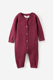 Baby Organic Knit Blend Long Sleeve All In One, BERRY JAM MARLE - example image 1