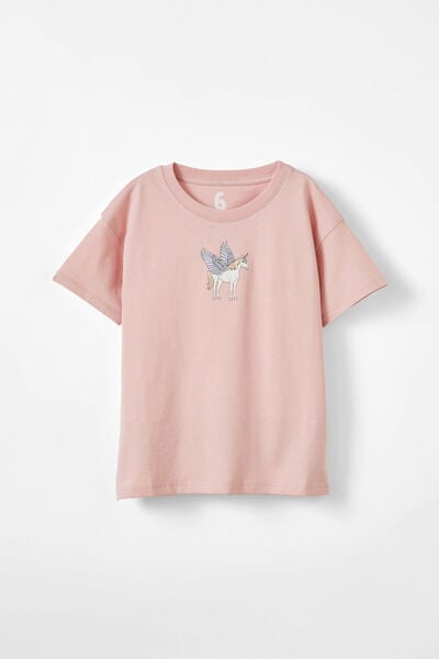 Poppy Short Sleeve Graphic Print Tee, ZEPHYR/UNICORN