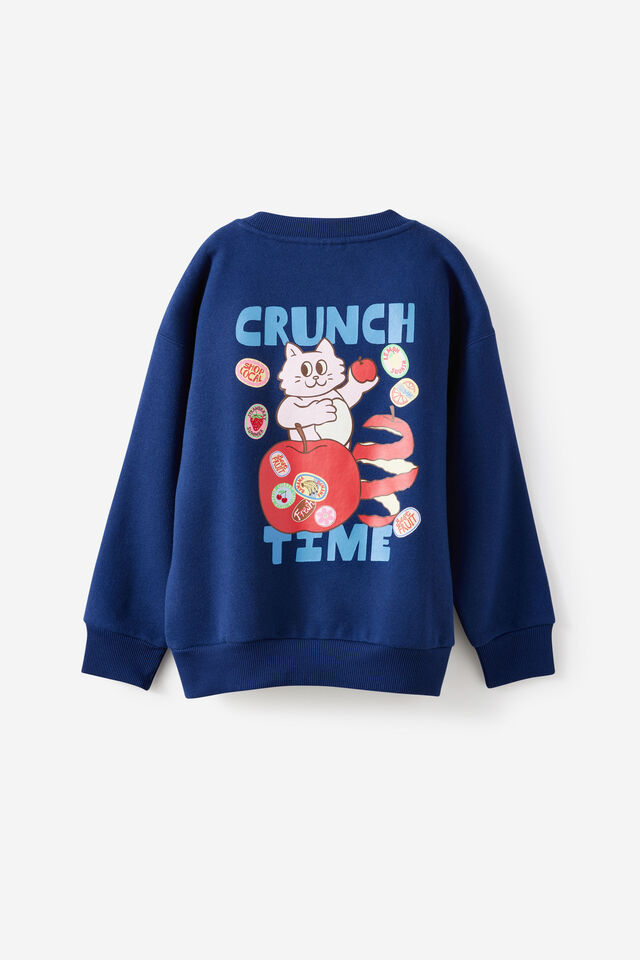 Sammy Oversized Crew, DENIM NAVY/CRUNCH TIME