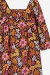 Willow Long Sleeve Dress, PHANTOM/BRONTE RETRO FLORAL
