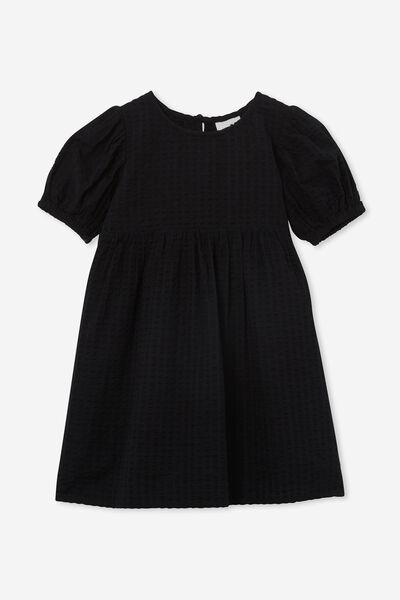 Aubrey Short Sleeve Dress, BLACK