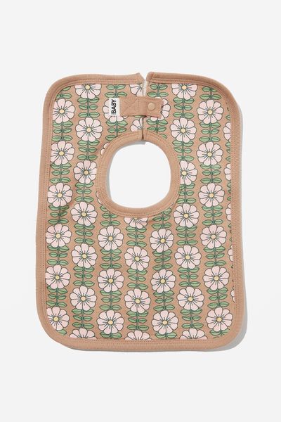 The Square Bib, TAUPY BROWN/PINKY RACHIE FLORAL