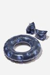 Inflatable Swim Ring & Armbands, VINTAGE NAVY YIN YANG SUN - alternate image 1