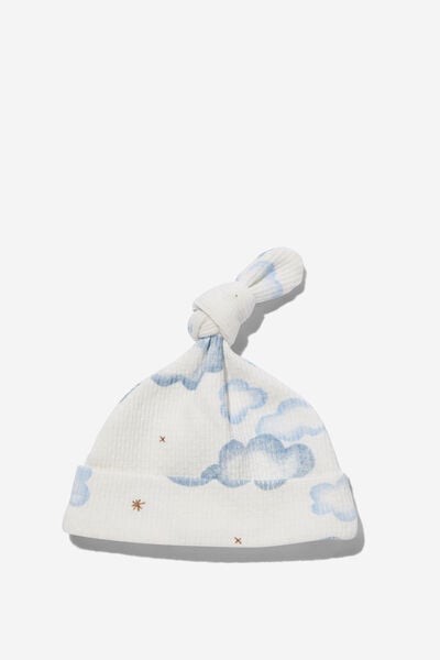 Gorro - Organic Pointelle Beanie, MILK/CLOUDS