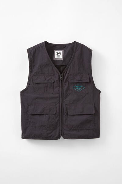 Fisherman Pocket Vest, BLACK