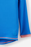 Flynn Long Sleeve Raglan Rash Vest, HARBOUR BLUE/SUNKISSED - example image 2