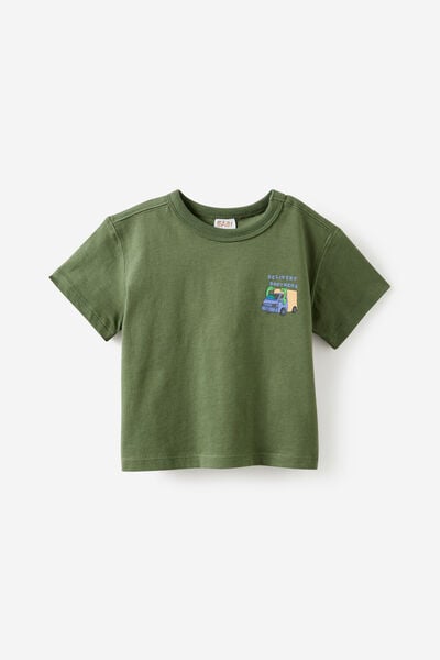 Baby Essential Short Sleeve Graphic Tee, KHAKI/DELIVERY BROS