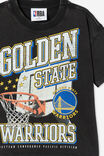License Drop Shoulder Short Sleeve Tee, LCN NBA BLACK WASH/GOLDEN STATE GRAPHIC - alternate image 2