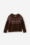 Soft Knit Sweater, ROCKY ROAD/HEART FAIRISLE - example image 1
