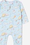 Dr Suess The Long Sleeve Zip Romper, LCN DRS FROSTY BLUE/OH THE PLACES - alternate image 2