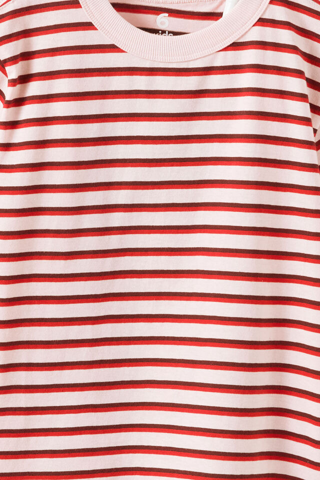 Essential Short Sleeve Graphic Tee, BALLET PINK/VARSITY RED/ROCKY ROAD STRIPE