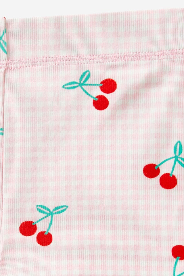 Hailey Bike Short, BLUSH CHERRIES/GINGHAM