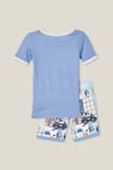 Sawyer Super Soft Short Sleeve Pyjama Set License, LCN BLU DUSK BLUE/BLUEY ROAD TRIP - alternate image 3