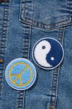 Kids 2 Pk Stick On Patches, YIN YANG/PEACE PATCHES