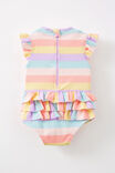 Shay Ruffle Sleeveless Swimsuit, MULTI/RAINBOW STRIPE - alternate image 3