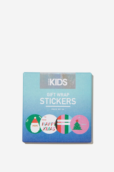 Papel de Presente - Christmas Wrap Stickers, HAPPY XMAS/SANTA S CREW
