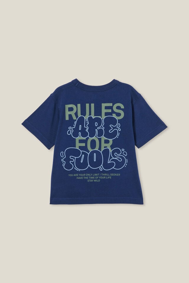 Jonny Short Sleeve Print Tee, IN THE NAVY/RULES ARE FOR FOOLS