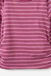 Fitted Long Sleeve Essential Gathered Top, BERRY JAM/PINK MILK/BALLET PINK STRIPE - example image 3