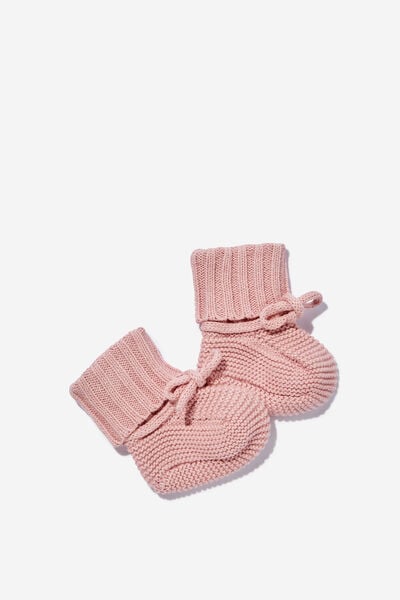 Organic Knit Booties, ZEPHYR