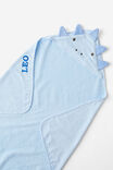 Baby Snuggle Towel - Personalised, WHITE WATER BLUE/DINO - alternate image 2