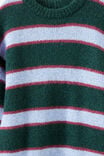 Boys Cosy Crew Neck Sweater, WINTER JADE STRIPE - example image 3