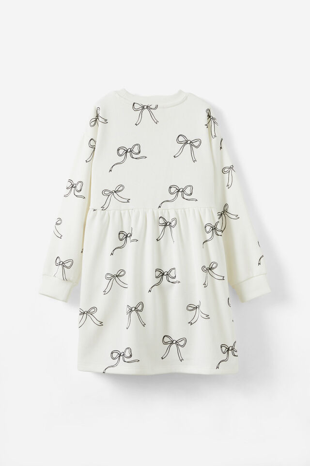 Tessa Fleece Dress, VANILLA/BOWS