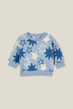 Alma Drop Shoulder Sweater, DUSTY BLUE/SKETCHY STARS - alternate image 1