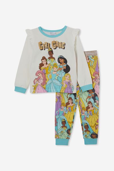 Florence Long Sleeve Flutter Pyjama Set Licensed, LCN DIS VANILLA/PRINCESS GIRL GANG