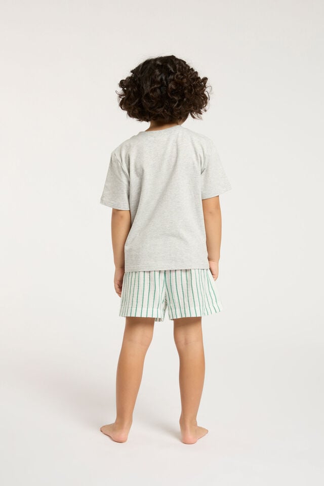 Blair Short Sleeve Pyjama Set, MALACHITE/GINGERBREAD STRIPE