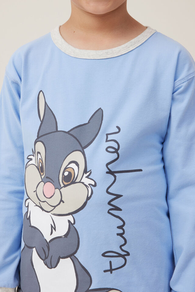 Disney Bambi & Thumper Ace Long Sleeve Pyjama Set, LCN DIS DUSK BLUE/THUMPER