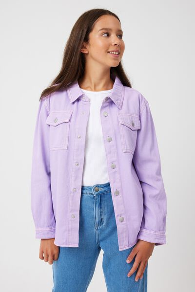 Lou Oversized Fit Shacket, LILAC DROP