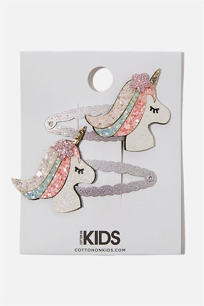 Hair Clip  - Unicorn Sparkles, SILVER UNICORN