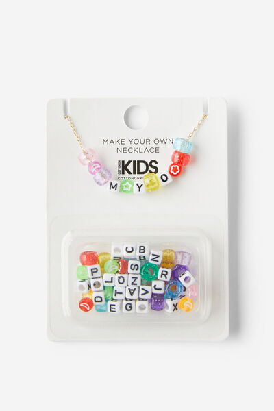 Kids Myo Necklace, RAINBOW MIXED/ALPHABET