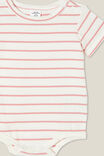 The Short Sleeve Bubbysuit, VANILLA/ZEPHYR STRIPE - alternate image 2