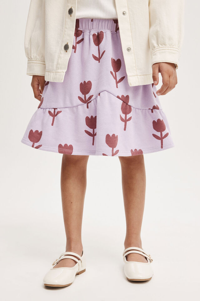 Everly Fleece Skirt, LILAC DROP/TULIPS