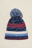 Winter Striped Knit Beanie, IN THE NAVY/MULTI STRIPE - vista alternativa 1