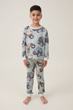 Chuck Long Sleeve Pyjama Set, STONE GREEN/MONSTER TRUCKS - alternate image 2