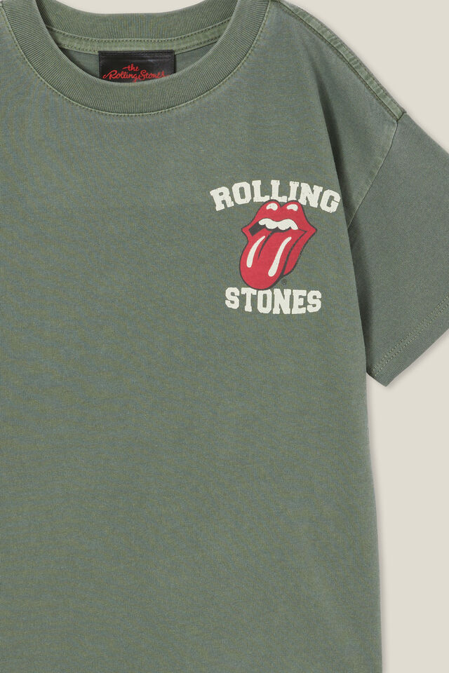 Rolling Stones License Drop Shoulder Short Sleeve Tee, LCN BRA SWAG GREEN/ROLLING STONES