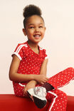 Soft Stretch Active Gathered Short Sleeve Baby Tee, VARSITY RED/WHITE SPOT - example image 2