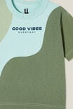 Jonny Short Sleeve Print Tee, BARBER BLUE/SWAG GREEN WAVE GOOD VIBES - alternate image 2