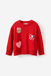 Soft Light Weight Knit Sweater, VARSITY RED/BEAR PLACEMENT - example image 1