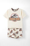 Jurassic Park Damon Short Sleeve Pyjama Set, LCN UNI JURASSIC PARK/ DARK VANILLA - alternate image 1