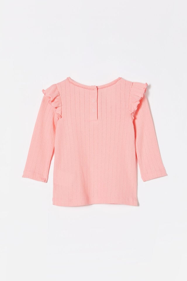 Cindy Long Sleeve Flutter Top, CORAL DREAMS/HEART