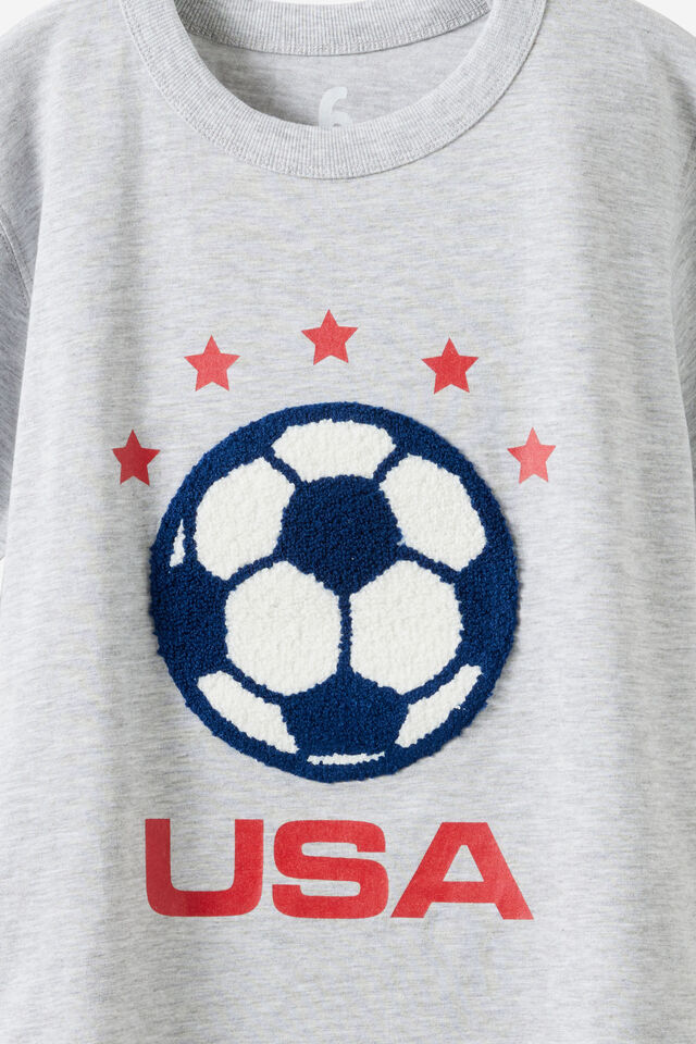 Essentials Graphic Short Sleeve Tee, GREY MARLE/USA