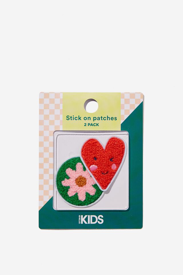Kids 2 Pk Stick On Patches, DAISY/HEART PATCHES