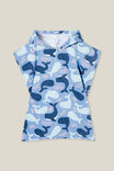 Baby Hooded Towel - Personalised, DUSK BLUE/WHALES FRIENDS - alternate image 3