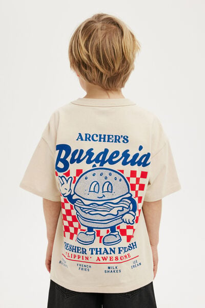 Drop Shoulder Personalisation Tee, RAINY DAY/BURGER SHOP