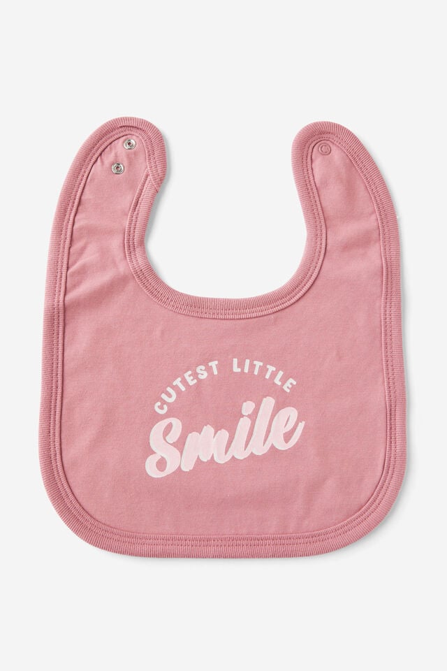 The Baby Bib, DUSTY BERRY/CUTEST LITTLE SMILE