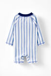 Baby Long Sleeve All In One Swimsuit, DAWN BLUE/VACANCES STRIPE - example image 3
